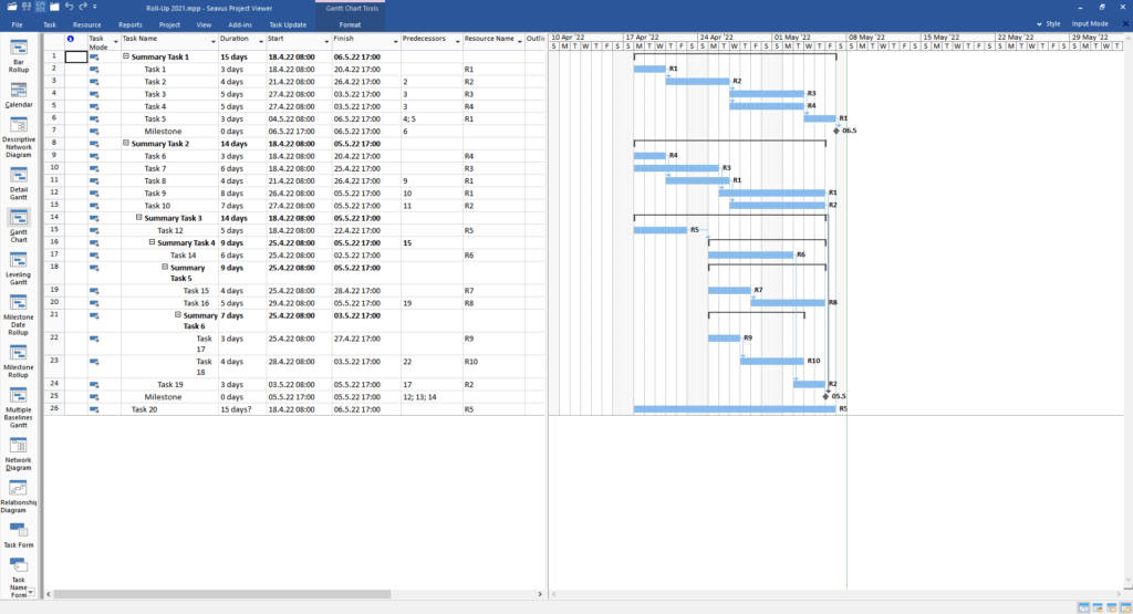 Microsoft Project Side by Side Comparison - Seavus Project Viewer